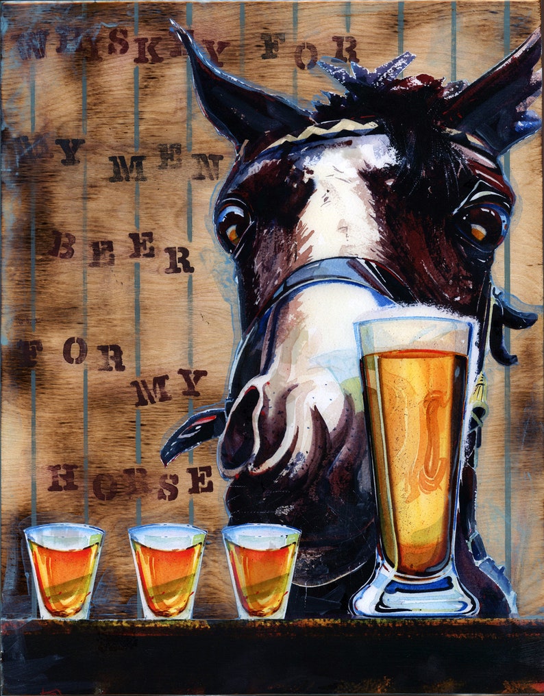 Canvas Panel Art Print-beer. Horse beer for My - Etsy UK