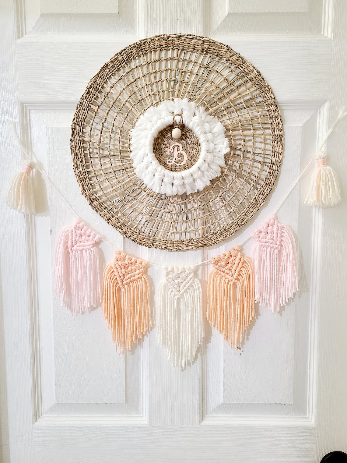 Boho Door Garland / Door Hanger / Door Wreath / Mini Boho Yarn Etsy