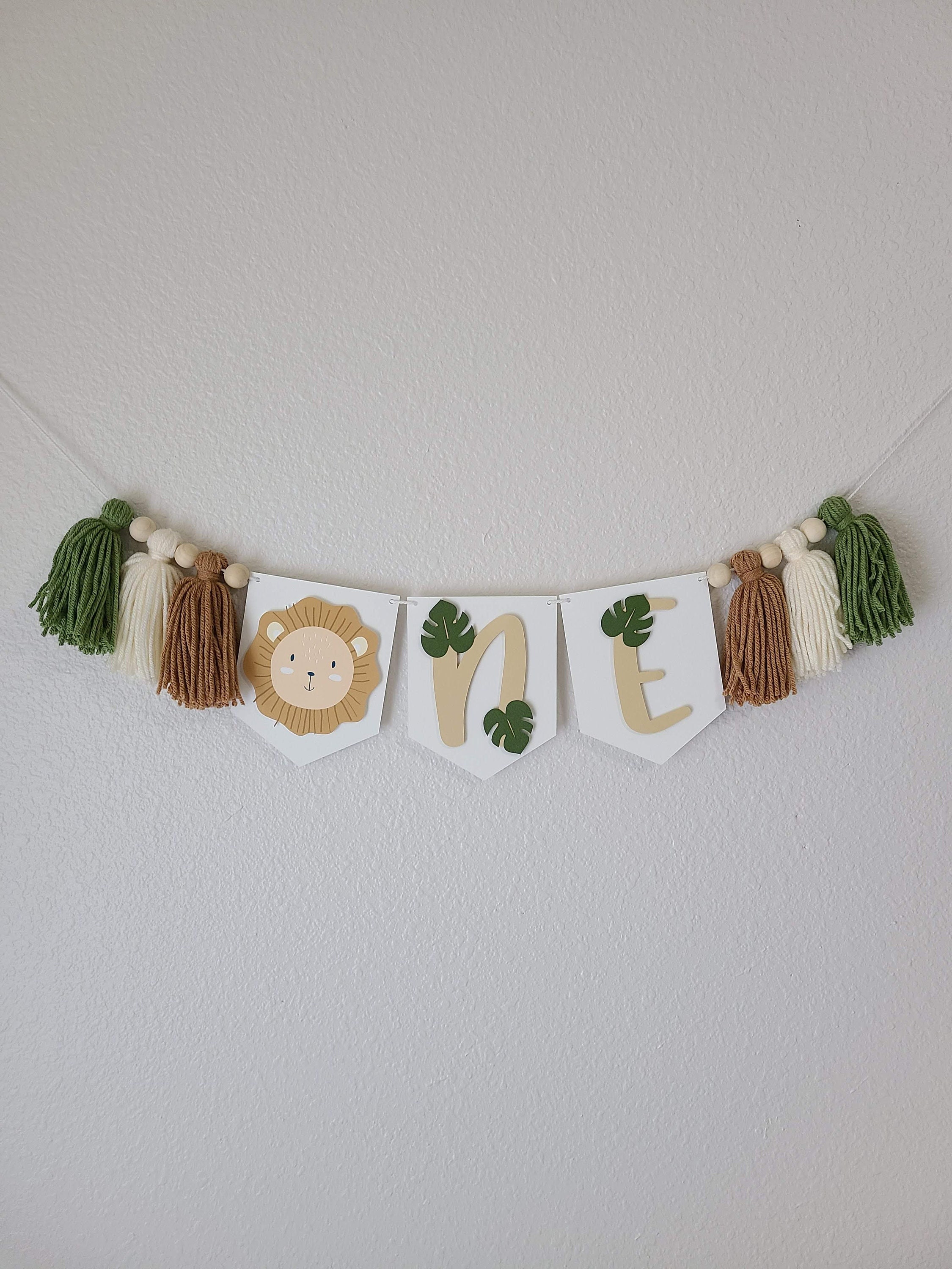 Wild One Highchair Garland / Wild One Birthday Decor / Safari Birthday / Boho Safari Banner / Neutral 1st Birthday