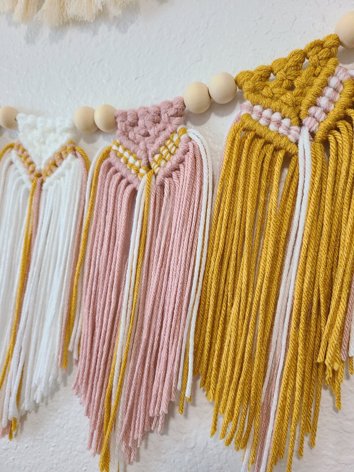 Blushing Sun Garland / Macrame Garland / Yarn Garland Etsy