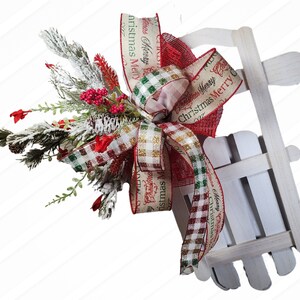 Sled with Red Flowers and Christmas Bow