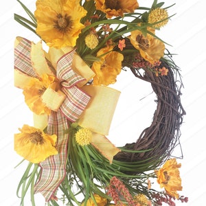 Golden Fall Wreath, Harvest Wreath image 4