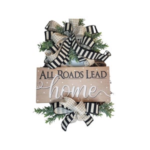 Everyday Wreath for Front Door with Sign, Farmhouse Front Door Decor, Front Porch Decor image 2