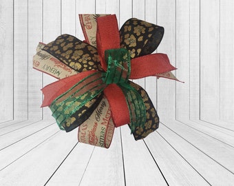 Bow for Present with Red, Green, Leopard and Merry Christmas
