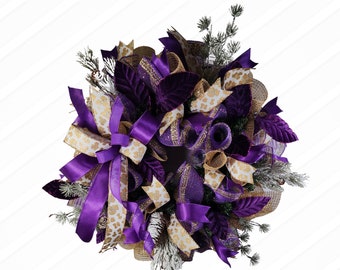 Purple Evergreen Winter Winter, Christmas Wreath