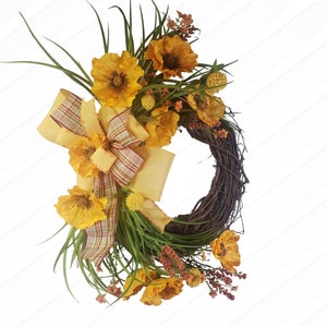 Golden Fall Wreath, Harvest Wreath image 2