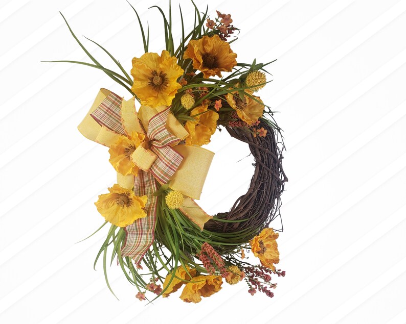 Golden Fall Wreath, Harvest Wreath image 2