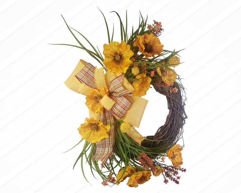 Golden Fall Wreath, Harvest Wreath image 1