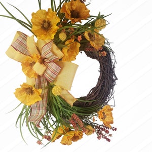 Golden Fall Wreath, Harvest Wreath image 3