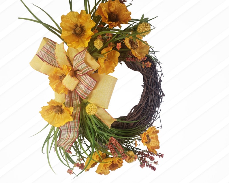 Golden Fall Wreath, Harvest Wreath image 3