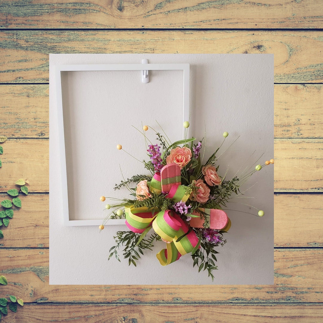 Floral Frame Door Hanger Arrangement Etsy