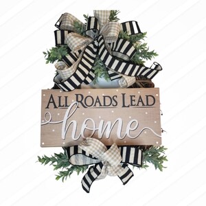 Everyday Wreath for Front Door with Sign, Farmhouse Front Door Decor, Front Porch Decor image 1