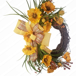 Golden Fall Wreath, Harvest Wreath image 8