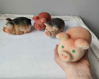 Vintage Foam Rubber Toys, early 80's, all hand painted, Soviet-Era, soviet toys
