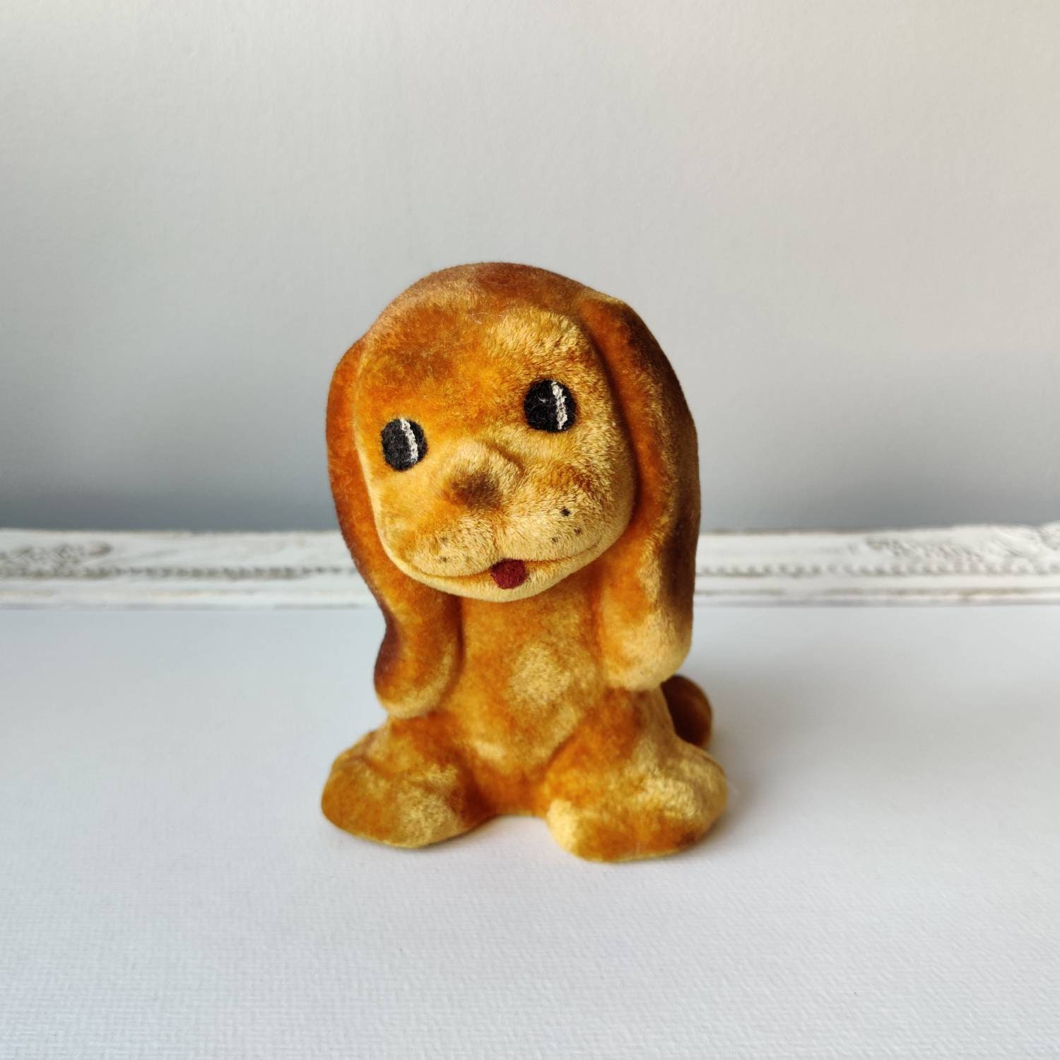 Vintage Flocked Foam Rubber Dog Puppy Toy finales de los 70 Etsy México