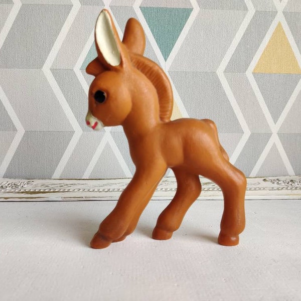 Super Rare Celluloid Donkey Toy, 1950-1960, Soviet Russain Toy