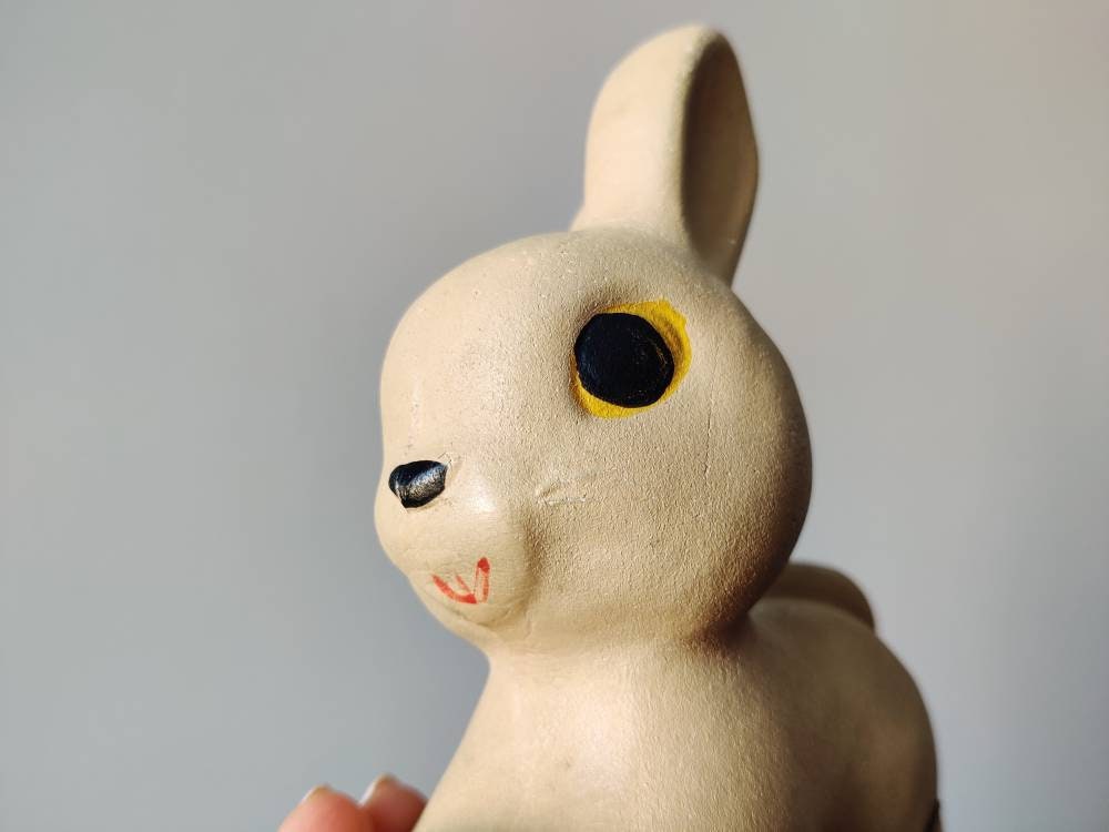 1960s Rubber Bunny, Hare Squeak Toy, Antique, Vintage Soviet Toy ...