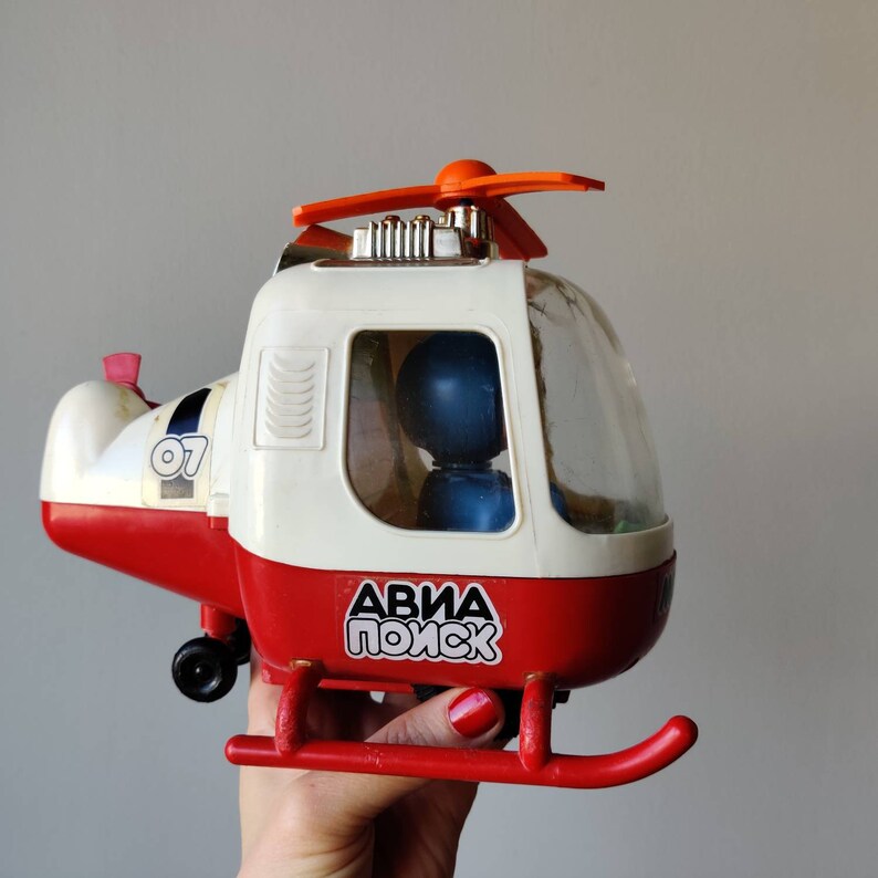 USSR Soviet Russian Helicopter Toy Pilot Doll Mechanical Etsy