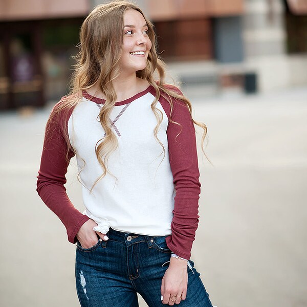 Thermal Baseball Tee Etsy