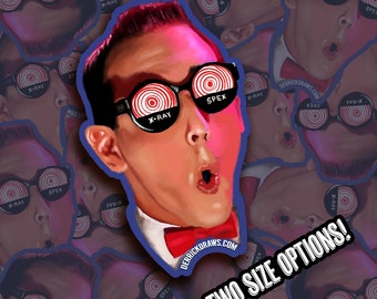 Pee-wee Herman Sticker (Two Sizes) | Paul Reubens | Pee-Wee's Big Adventure | Tim Burton