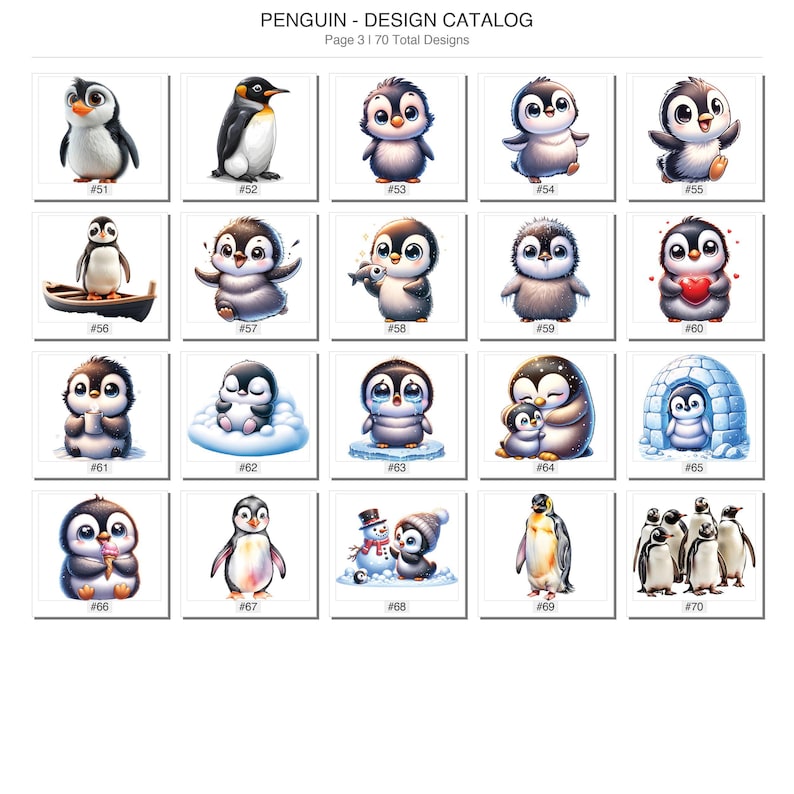 Penguin DTF Transfers - Cute Animal Ready to Press Iron On Group Fun Apparel Winter Party Shirts UV DTF Heat Transfer image 4