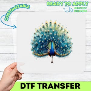 Elegant Peacock DTF Transfer for Nature Group T-Shirts & Apparel - Ready To Press Botanical Wildlife Design for Fun Gatherings