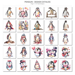 Penguin DTF Transfers - Cute Animal Ready to Press Iron On Group Fun Apparel Winter Party Shirts UV DTF Heat Transfer image 2