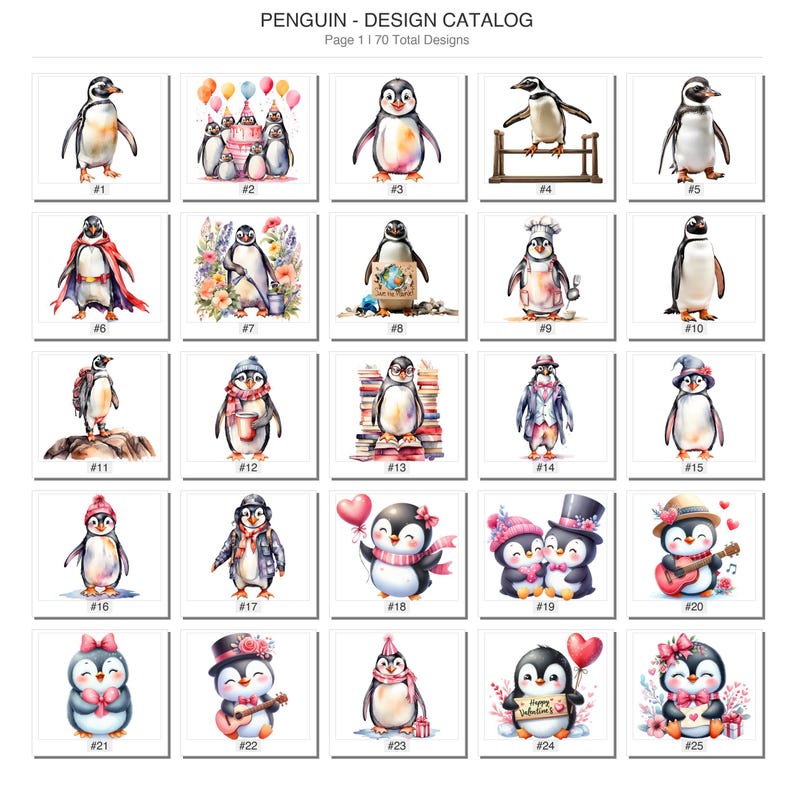 Penguin DTF Transfers - Cute Animal Ready to Press Iron On Group Fun Apparel Winter Party Shirts UV DTF Heat Transfer image 2