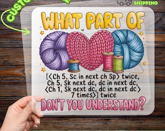 Funny Knitting Quote DTF Transfer, Crafting Humor Iron-On Decal for Yarn Lovers, Playful Crochet Look Heat Transfer for Craft Events