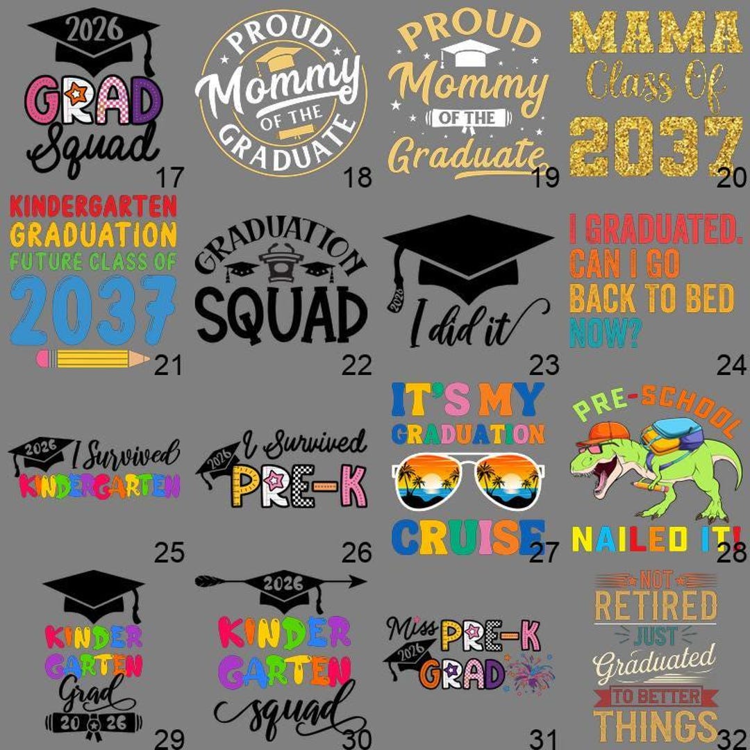 Graduation DTF Transfer for Shirts, Class of 2026 Senior Iron On, Grad ...