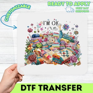 Funny Quilting Humor DTF Transfer Iron-On Ready To Press T-shirt for Craft Enthusiasts Quilters & Sewing Groups image 1