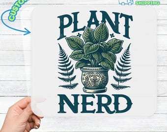 Divertida transferencia para amantes de las plantas, diseño listo para planchar, ideal para camisetas y prendas de vestir.