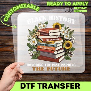 Black History Month Iron On DTF Transfer, Vintage Book Stack Empowerment Quote, Cultural Pride Heat Transfer Design image 5