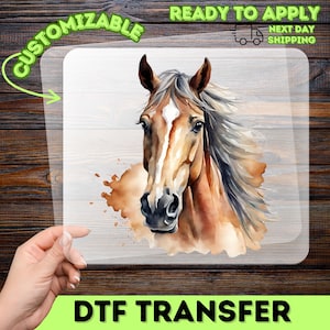 Watercolor Horse DTF Transfer for Equestrian Love, Ready To Press Animal Lover Apparel, Country Western Theme Shirt