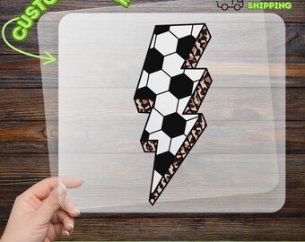 Soccer Ball Lightning Bolt DTF Transfer Ready To Press, Football Lightning Bolt Direct To Film, Soccer Ball Leopard Print DTF