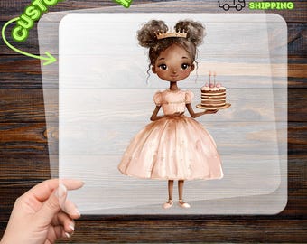 Simpatica stampa termoadesiva per compleanno da principessa su magliette per bambini - Pronta da applicare con il ferro da stiro su abbigliamento per feste