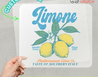 Vintage Lemon DTF Transfer, Vintage Italian Lemon Iron On Decal, Classic Summer Fruit Design, Ready to Press Heat Transfer