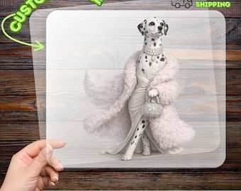 Glamorous Dalmatian Art DTF Transfer, Quirky Fashion Dog Design, Funny Pet Illustration for Dog Lovers, Playful High Fashion Humor