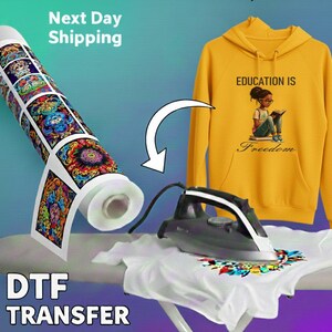 Black History Education is Freedom DTF Transfer, Empowering Reading Girl DTF Transfer, Black History Girl Reading Book DTF Transfer image 7