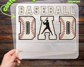 Baseball pappa DTF-överföring, baseball pappa DTF-överföring färdig att tryckas, vintage baseballspelare värmeöverföring för stolt sportförälder