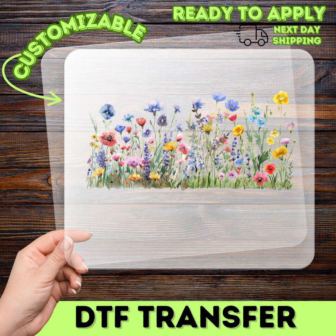 Vibrant Wildflower Garden Ready to Press DTF Transfer for Nature Lover ...