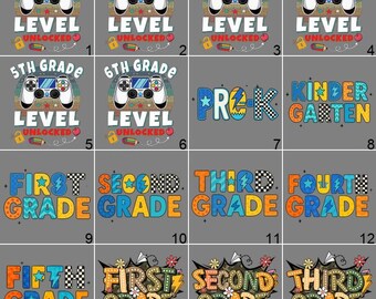1st 2nd 3rd 4th Grade Ready To Press DTF Transfer, Back To School Kids Shirt Design (Ready To Press)