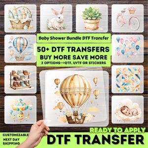 Baby Shower Bundle DTF Transfers - Ready to Press Iron On Transfers for Celebrations Family Friends Group Wear Apparel Shirts