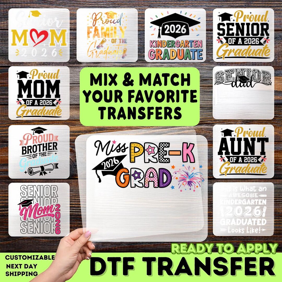 Graduate Transfer Graduate DTF Transfer Class of 2026, Proud Family Graduation Heat ...