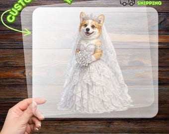 Corgi Bridal Fantasy DTF Transfer, Humorous Wedding Iron-On Decal, Pet Lover Heat Transfer, Bridal Shower Gift