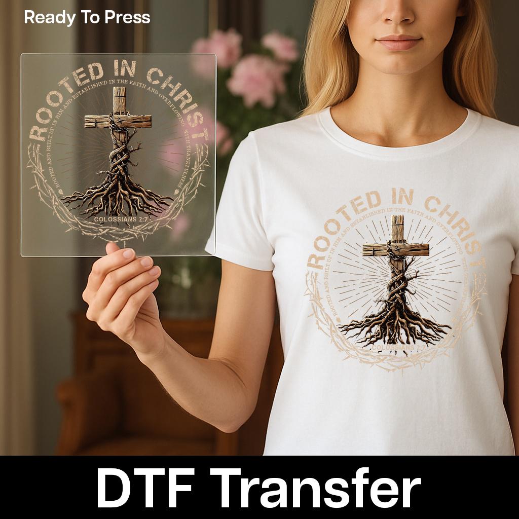 Christian Faith Roots DTF Transfer Iron-on Ready to Press Rustic ...