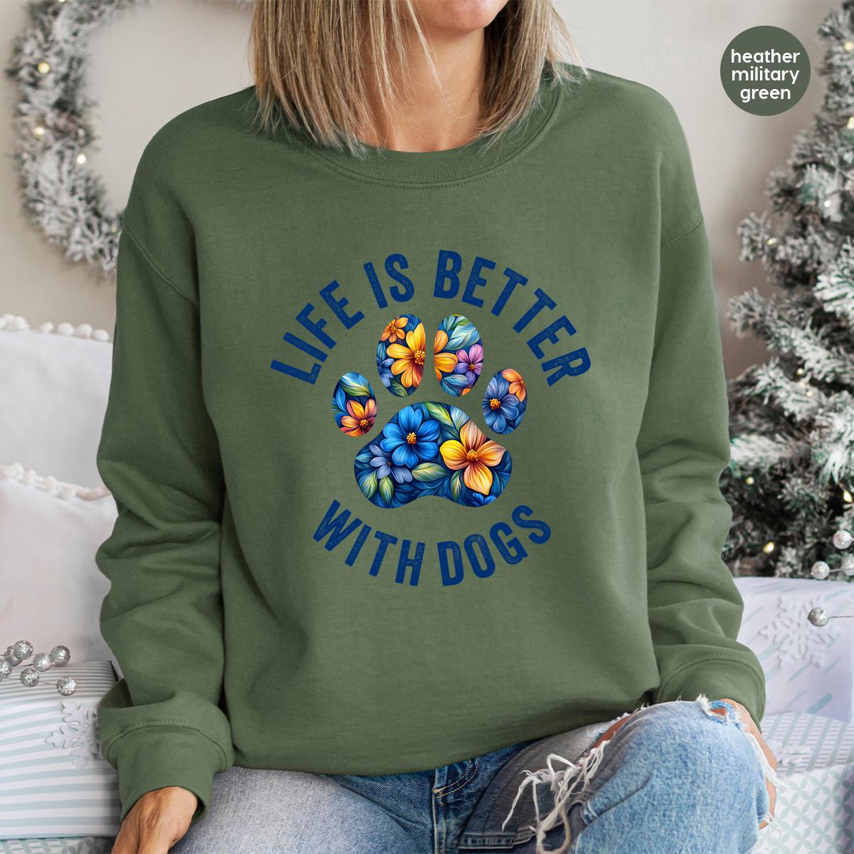 Cute Floral Paw Print DTF Transfer, Life is Better With Dog Ready to ...
