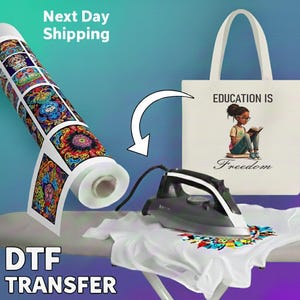 Black History Education is Freedom DTF Transfer, Empowering Reading Girl DTF Transfer, Black History Girl Reading Book DTF Transfer image 8