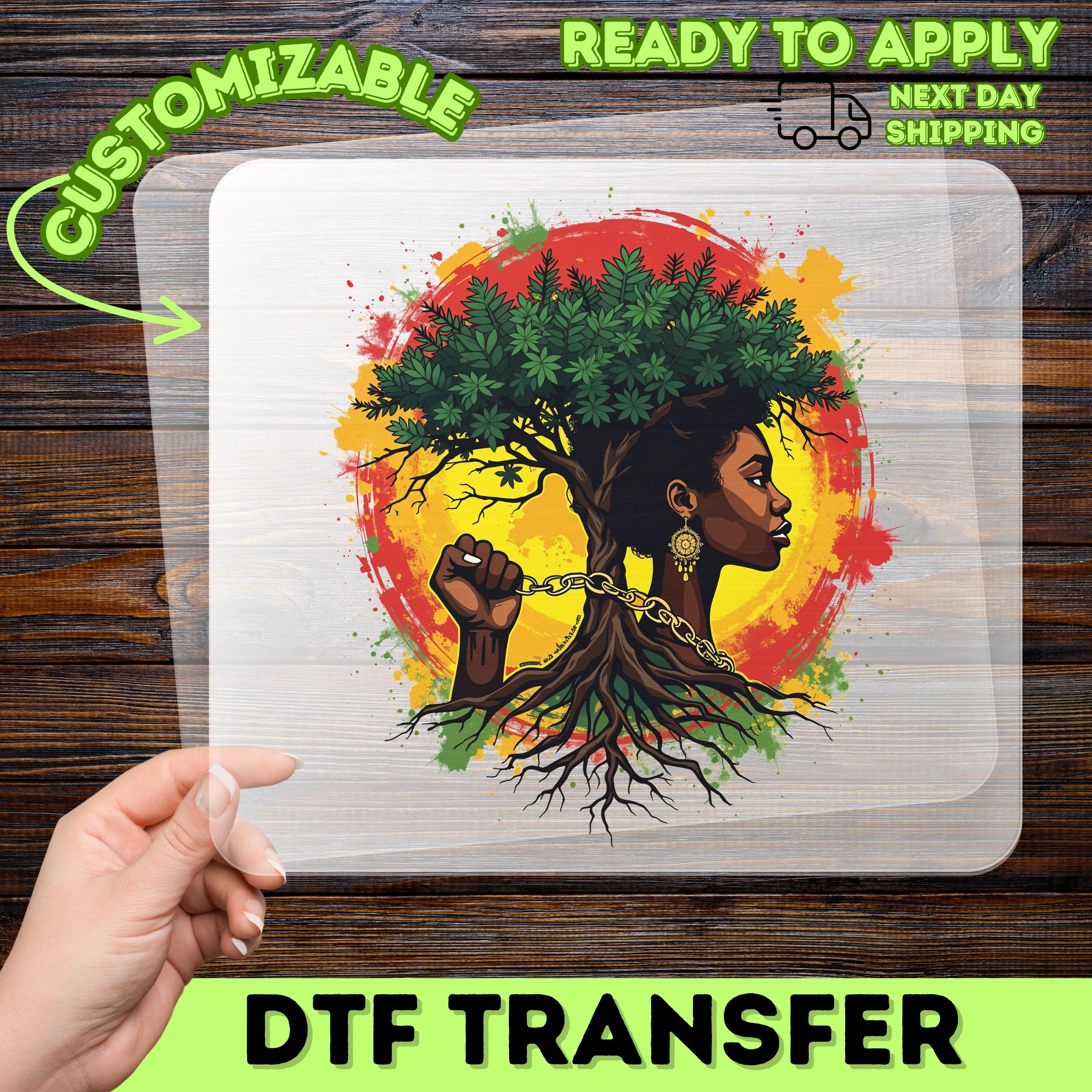 Afro Roots Graphics Afro Roots DTF Transfer, African Heritage Iron On, Black Freedom Tree ...