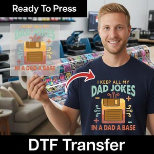 Dad Jokes DTF Transfer, Funny Dad Joke Design, Nerd Dad Humor Heat Press Transfer, Ready To Press DTF, Father's Day DTF Print